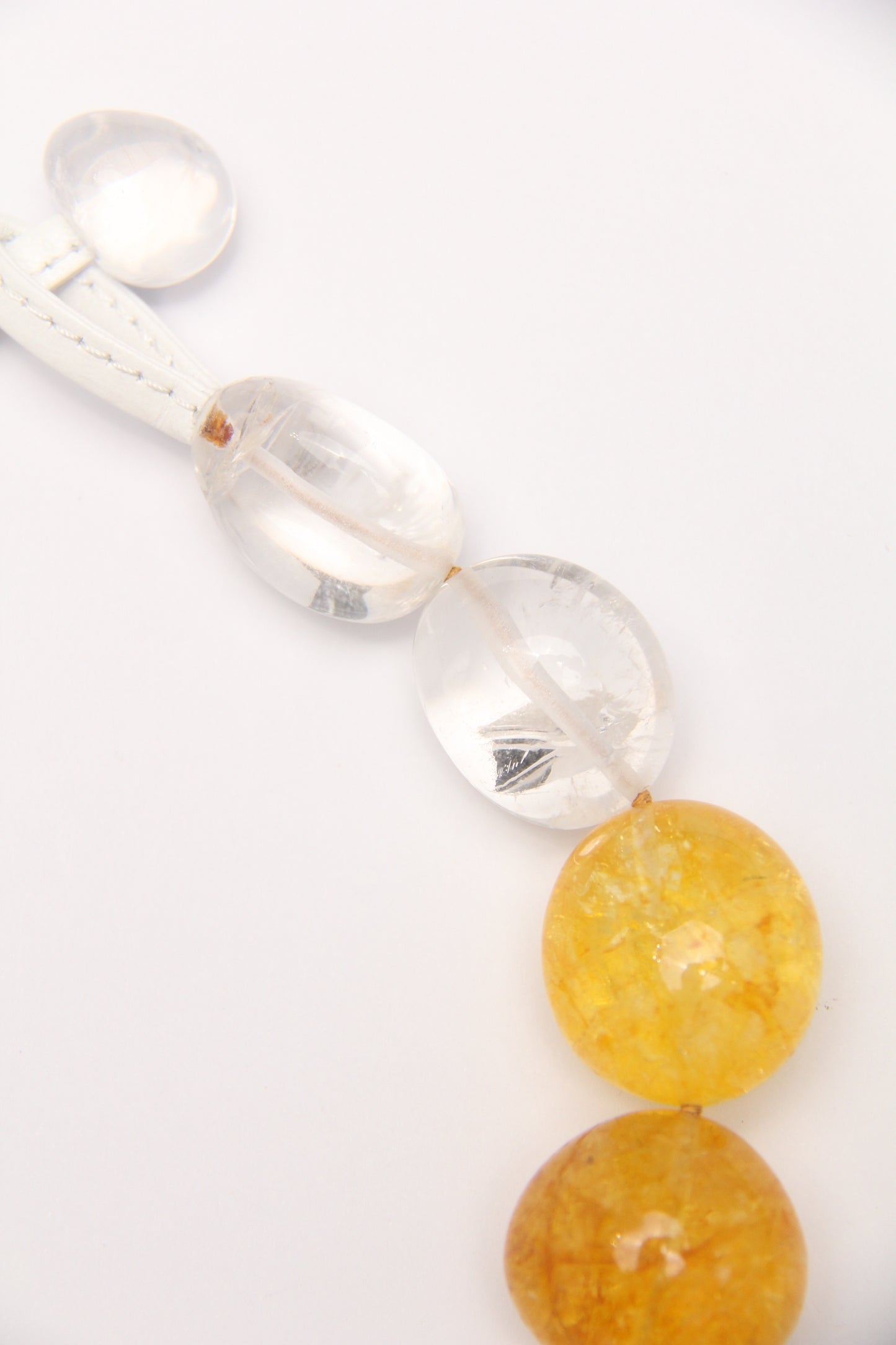 Necklace: quartz, colored hematoid quartz