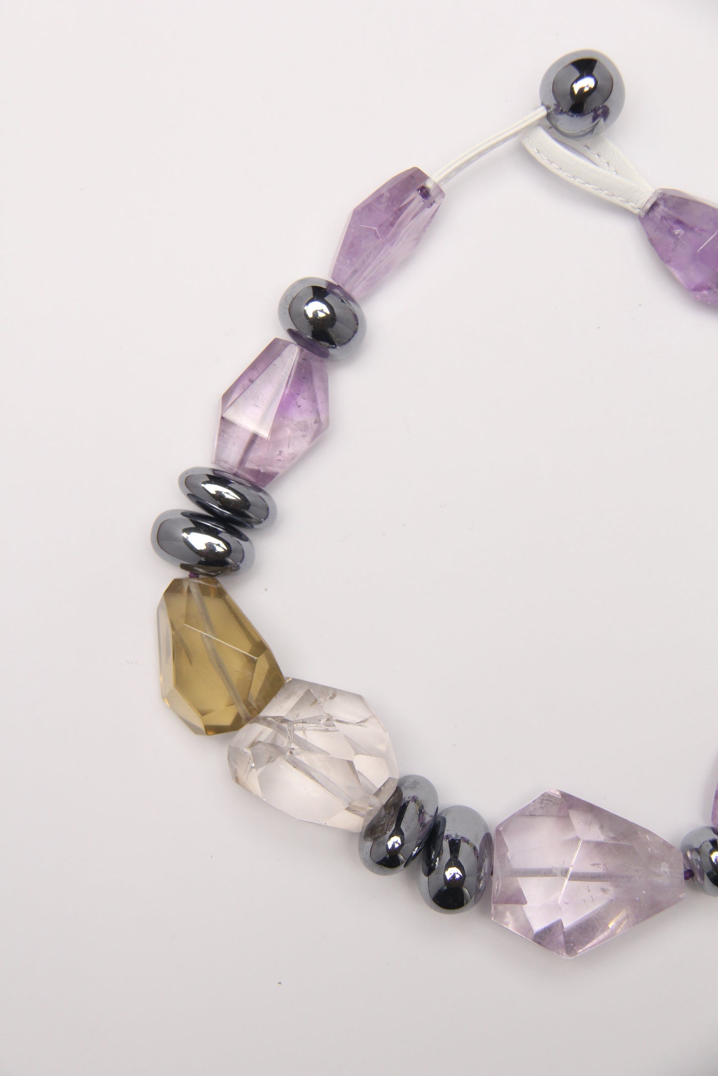 Necklace: amethyst, citrine, quartz, titanium magnet