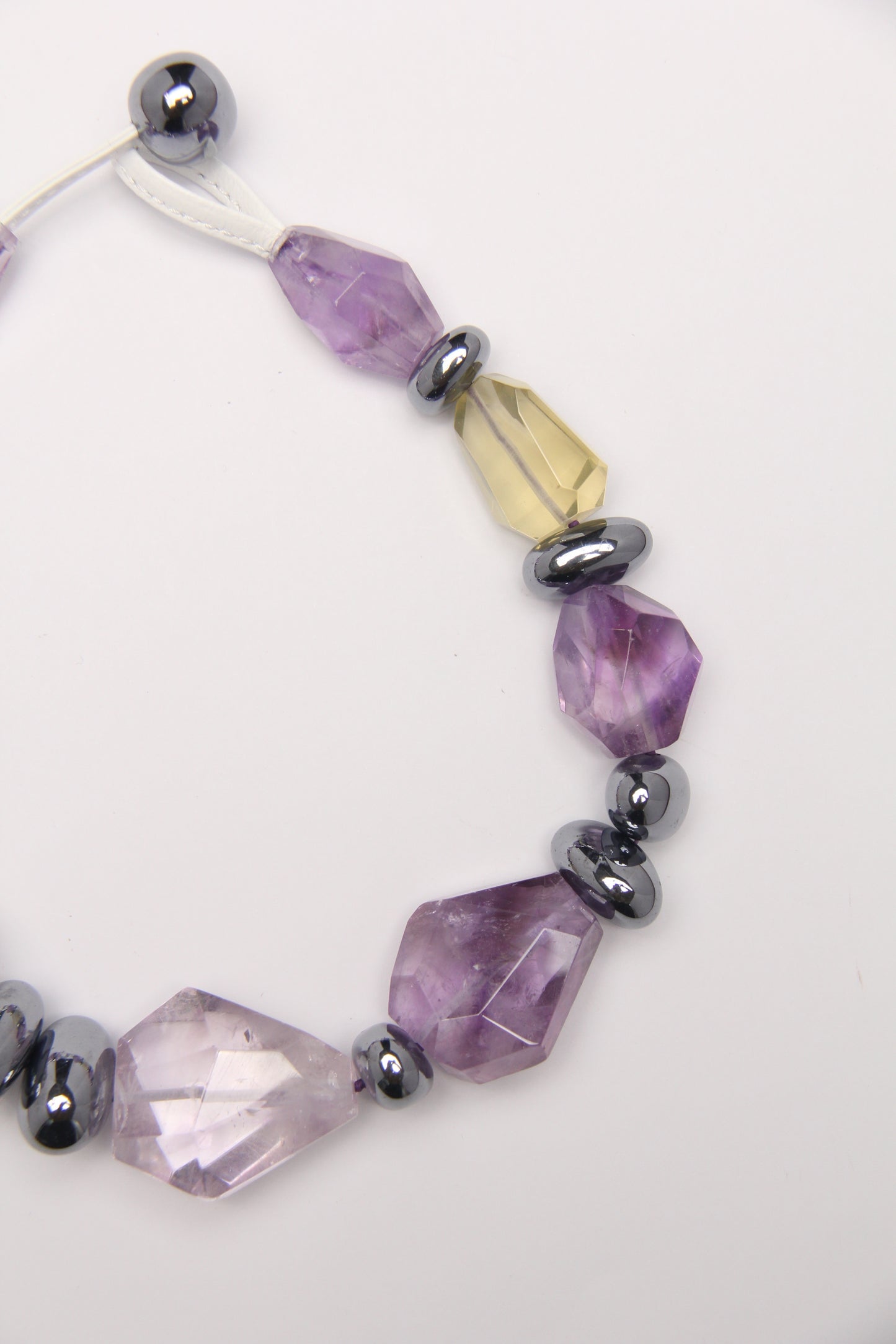 Necklace: amethyst, citrine, quartz, titanium magnet