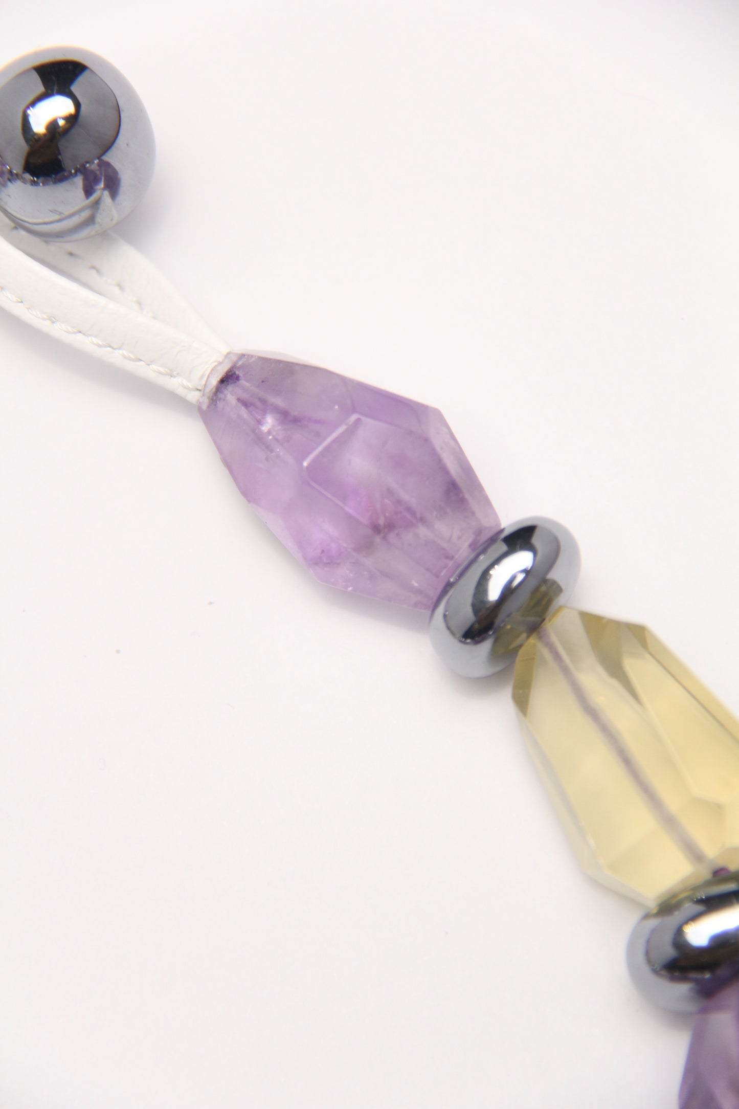 Necklace: amethyst, citrine, quartz, titanium magnet