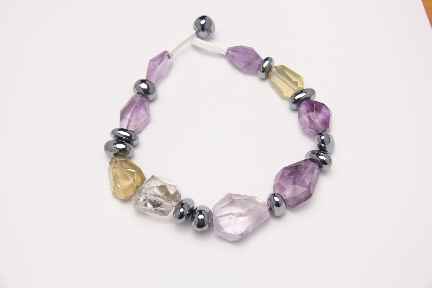 Necklace: amethyst, citrine, quartz, titanium magnet