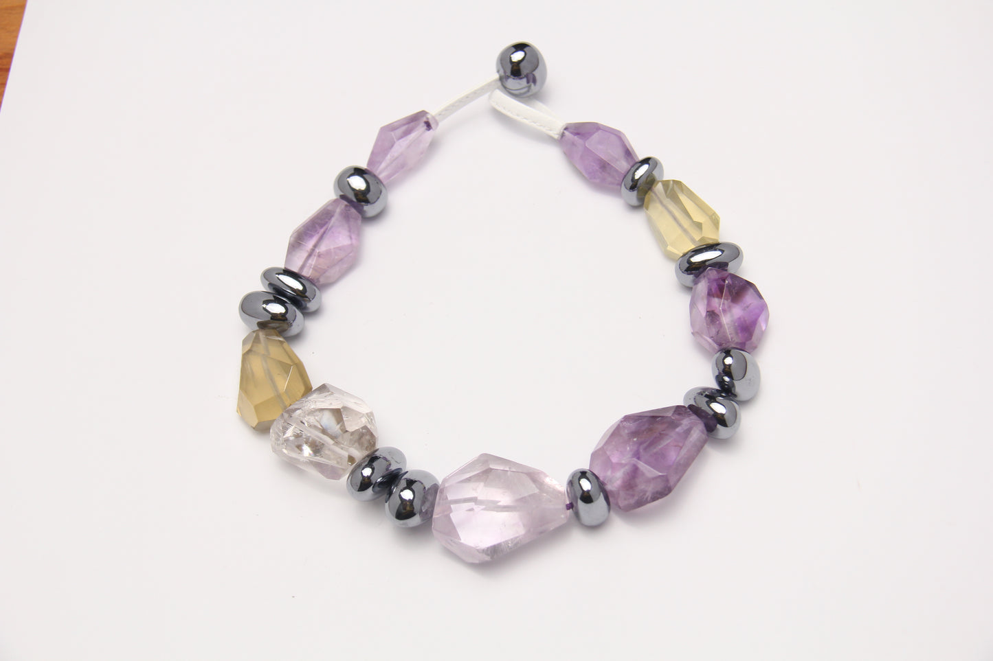 Necklace: amethyst, citrine, quartz, titanium magnet