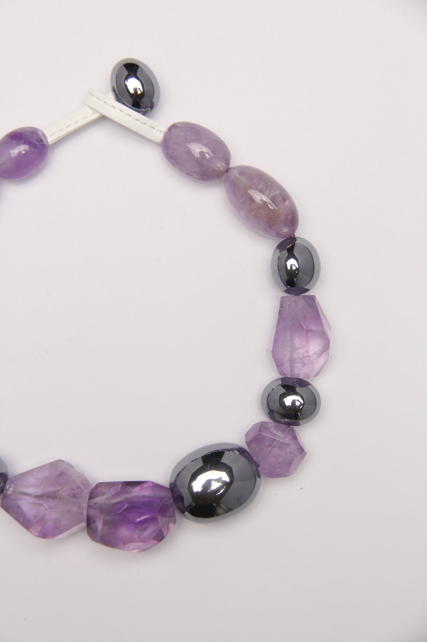 Necklace: amethyst, titanium magnet