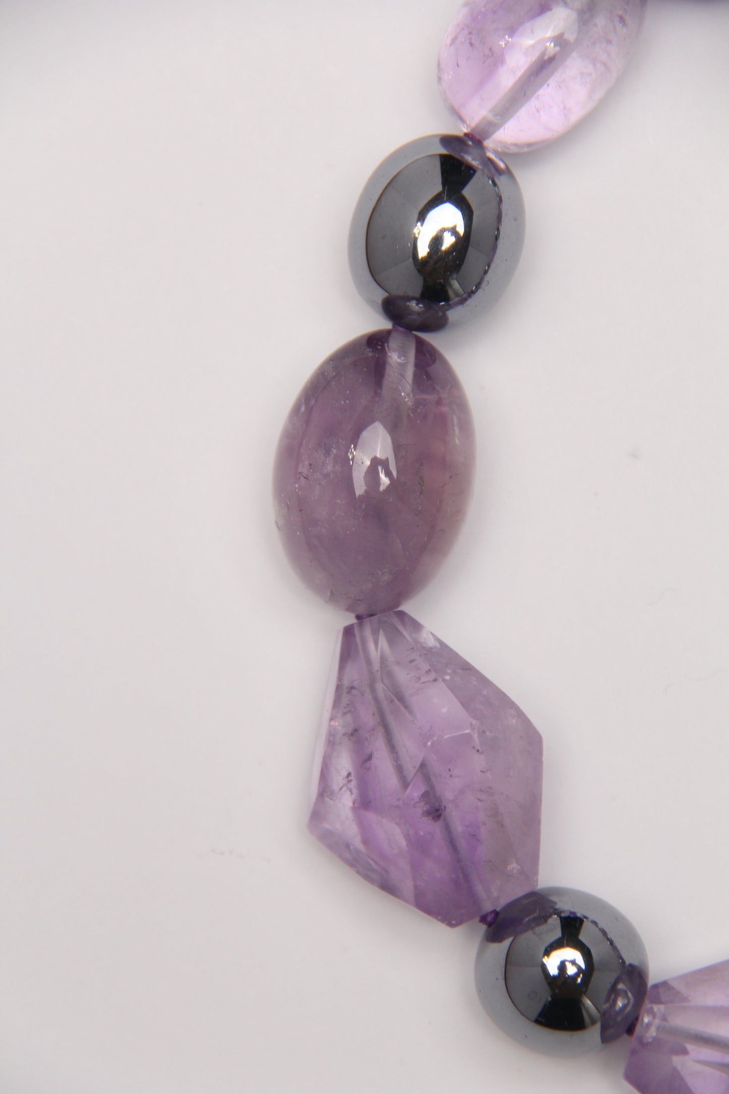 Necklace: amethyst, titanium magnet