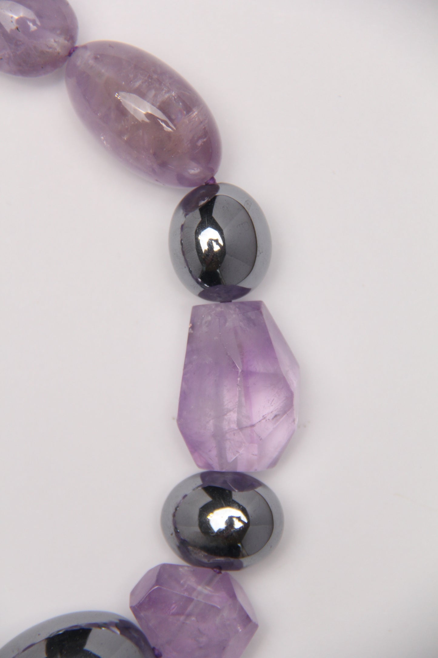 Necklace: amethyst, titanium magnet