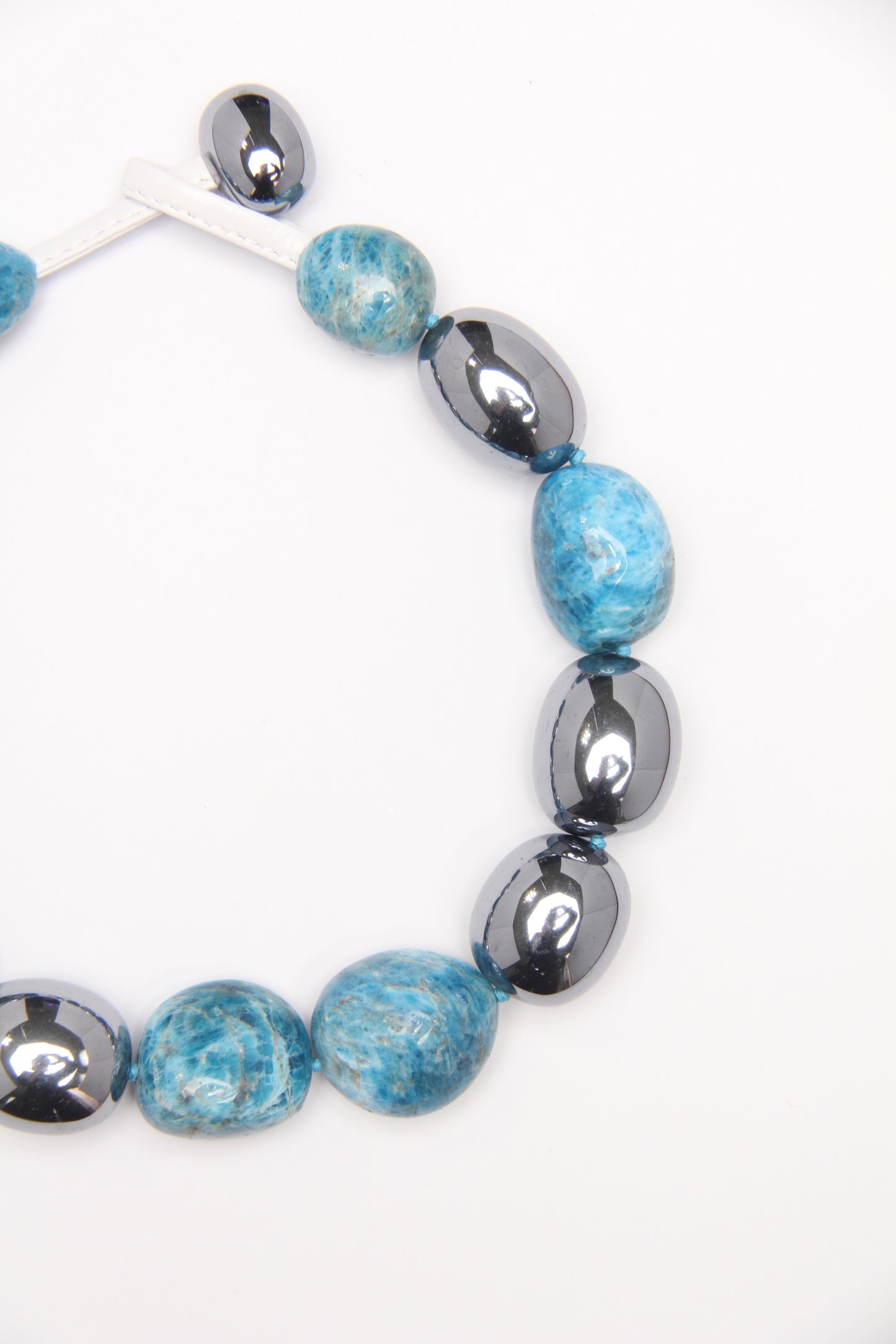 Necklace: blue apatite, titanium magnet