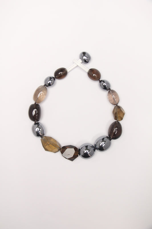 Necklace: smoky quartz, titanium magnet