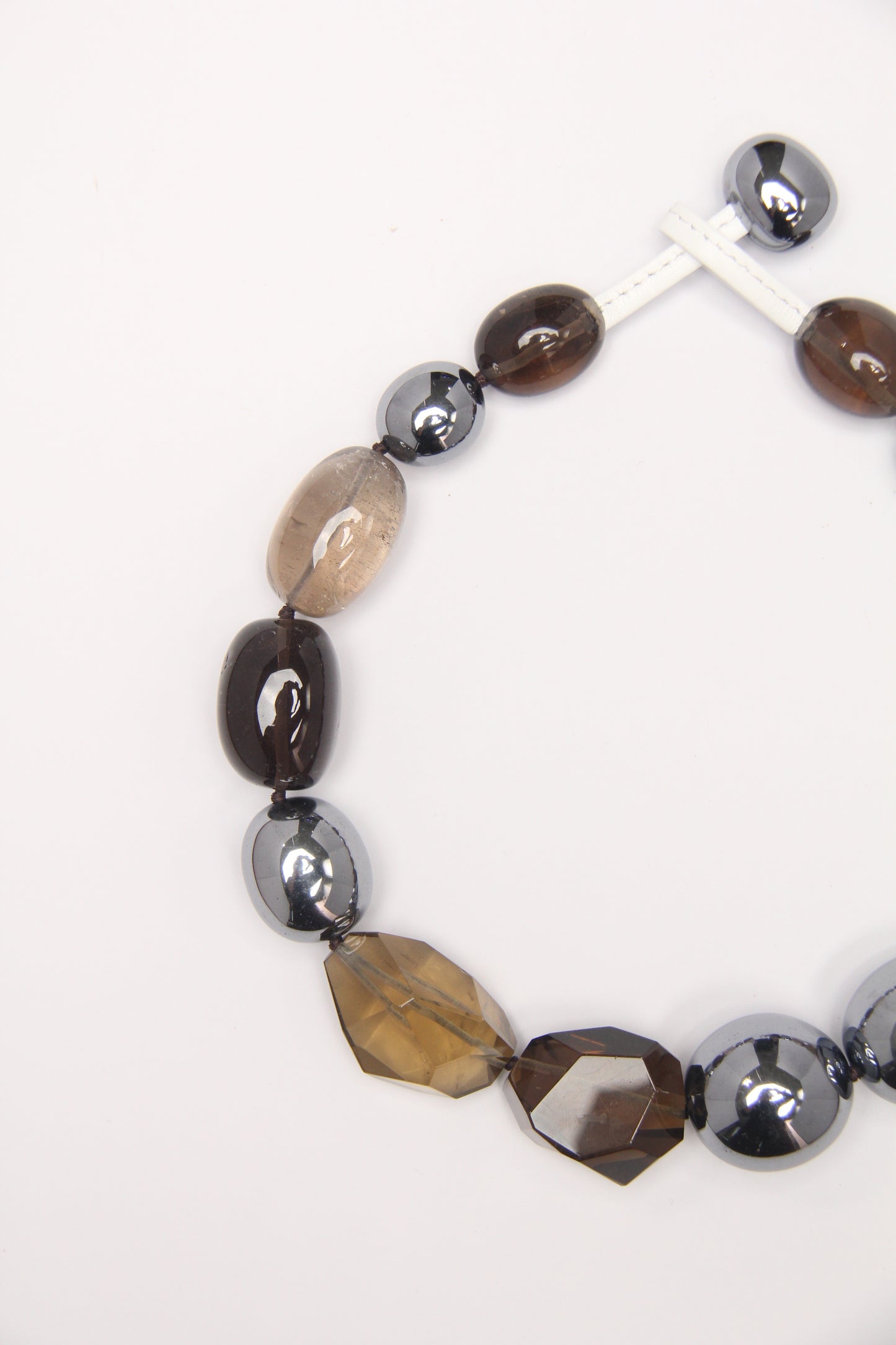 Necklace: smoky quartz, titanium magnet