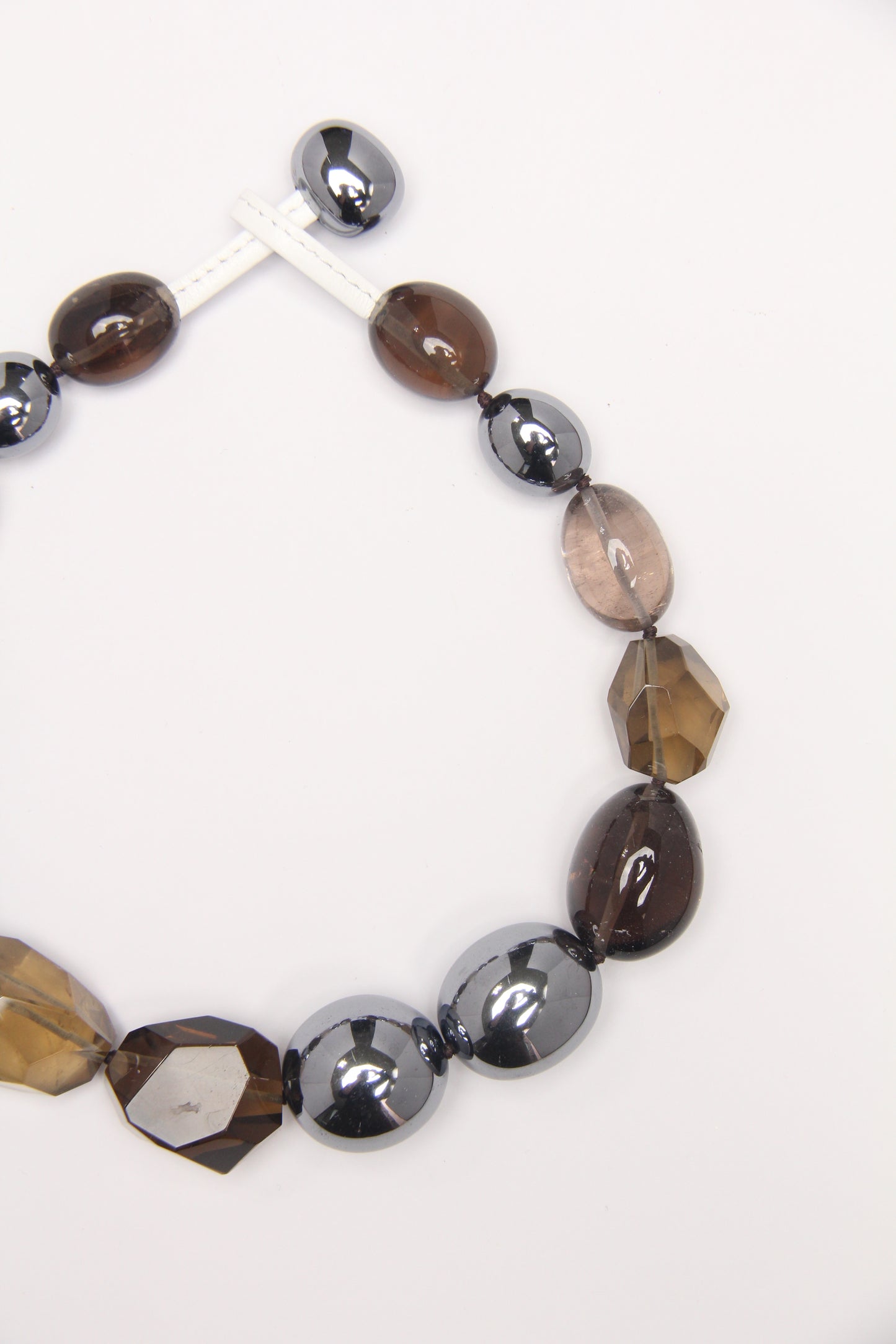 Necklace: smoky quartz, titanium magnet