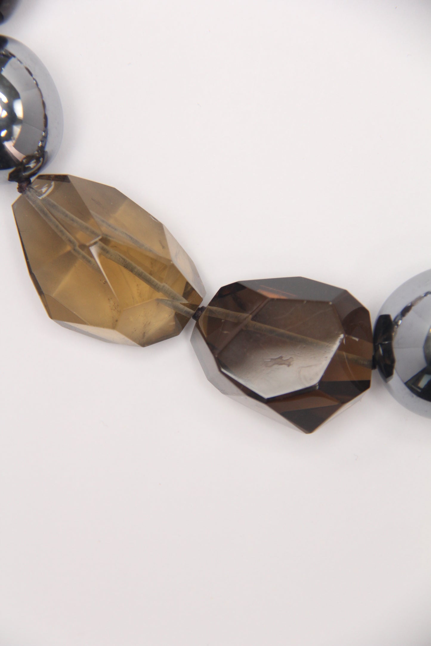 Necklace: smoky quartz, titanium magnet