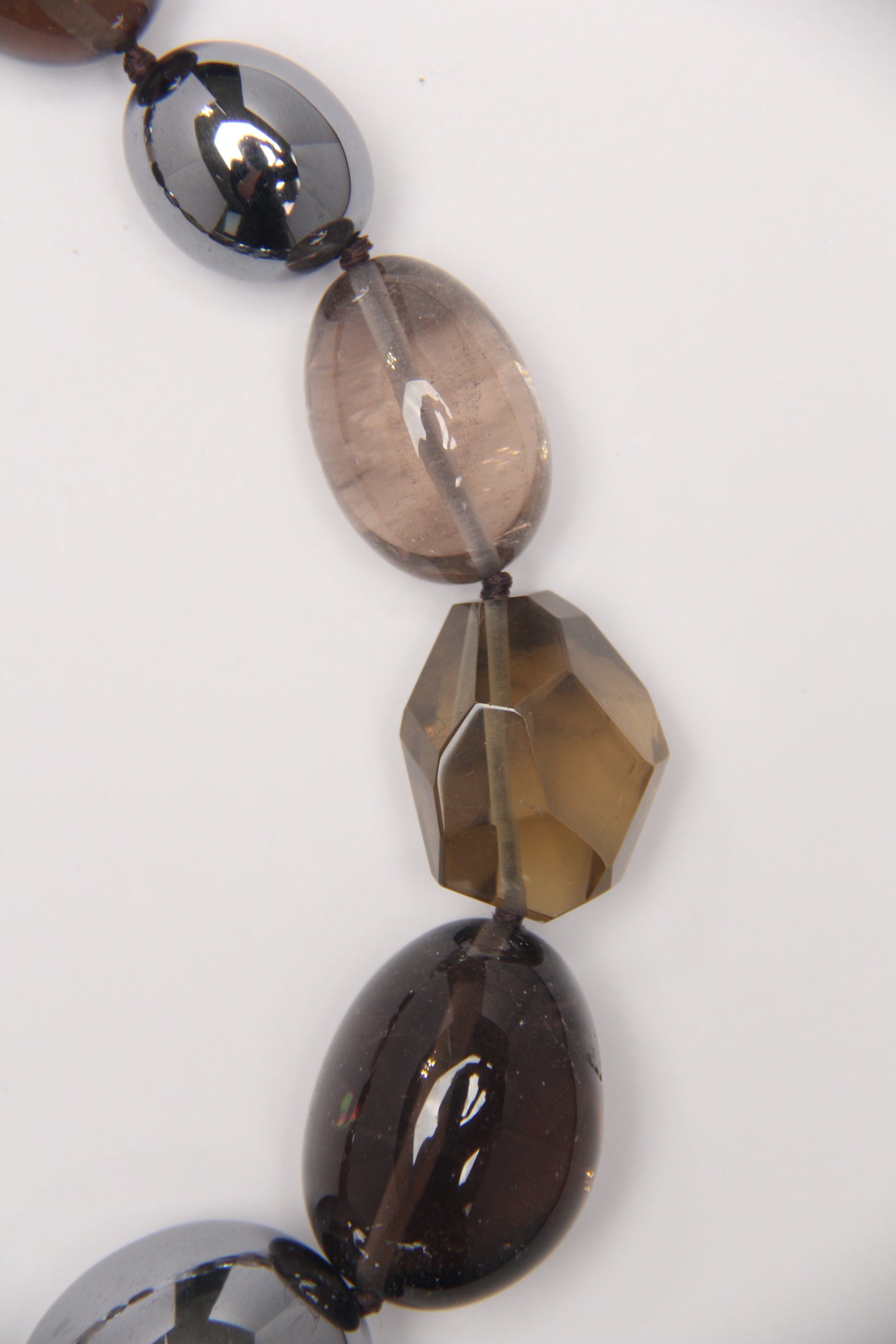 Necklace: smoky quartz, titanium magnet