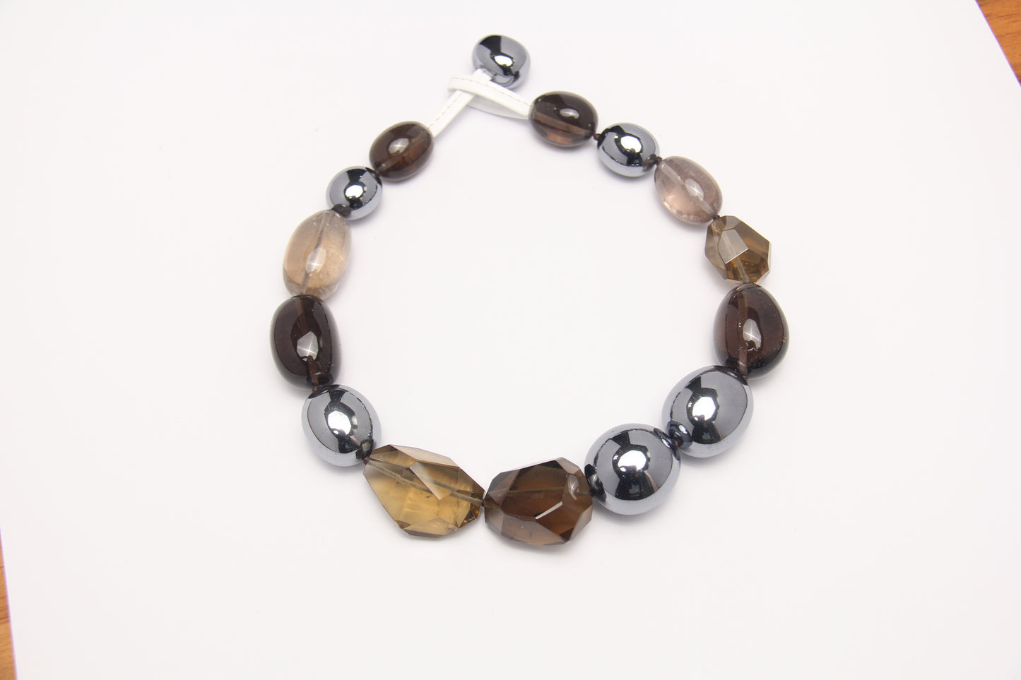 Necklace: smoky quartz, titanium magnet