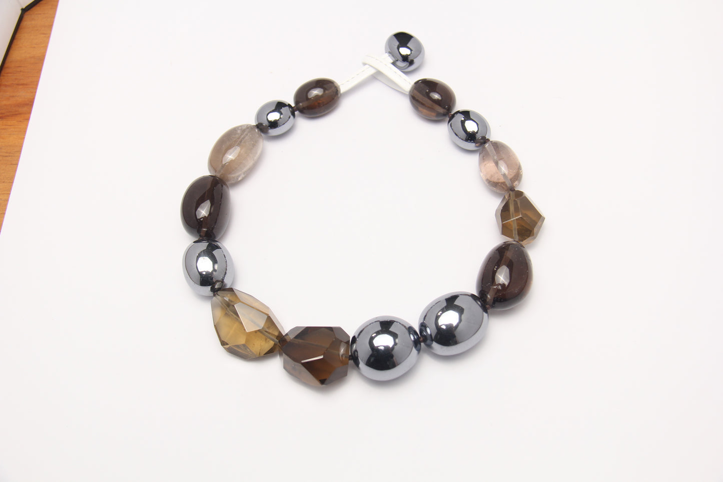 Necklace: smoky quartz, titanium magnet