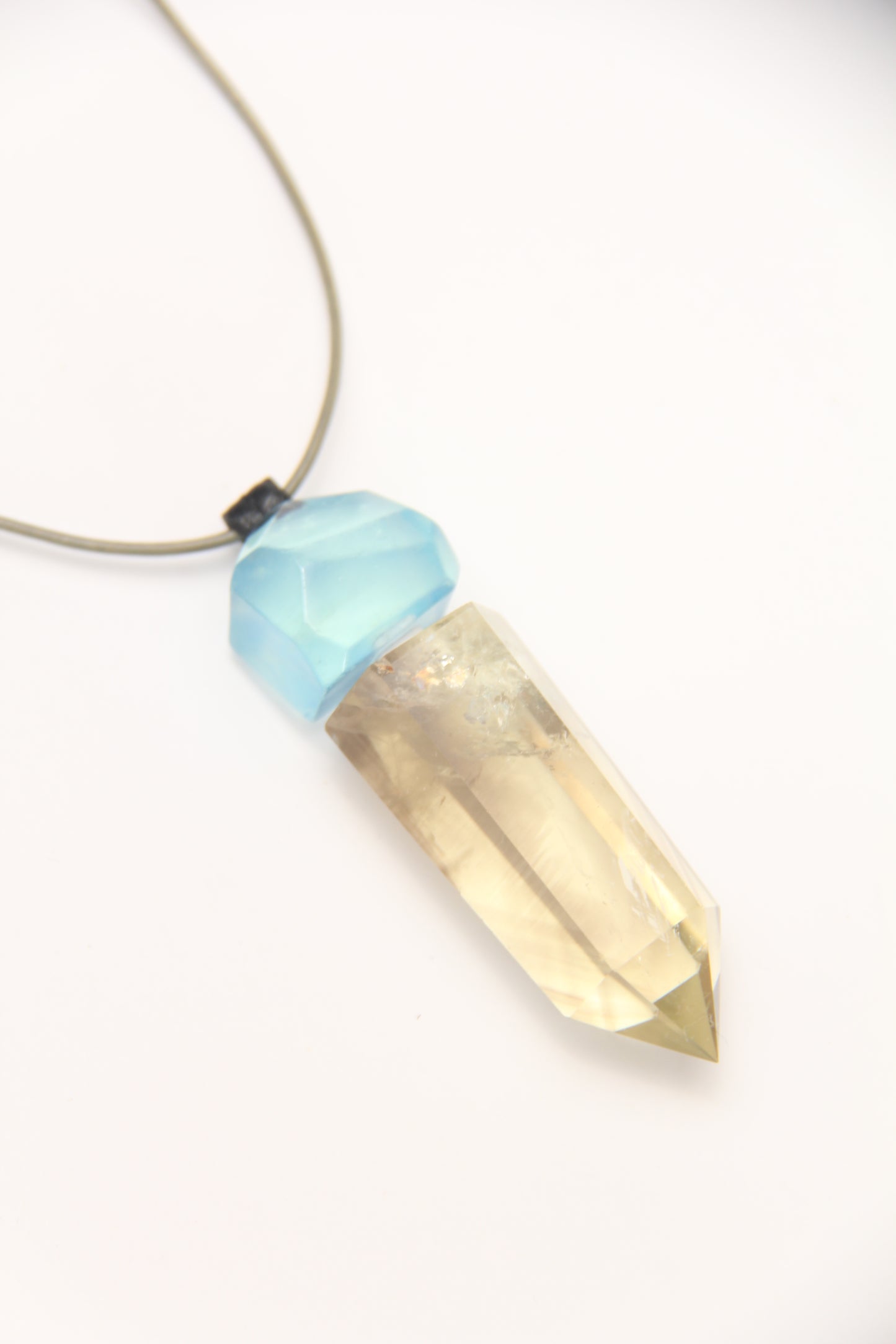 Pendant: aquamarine, citrine