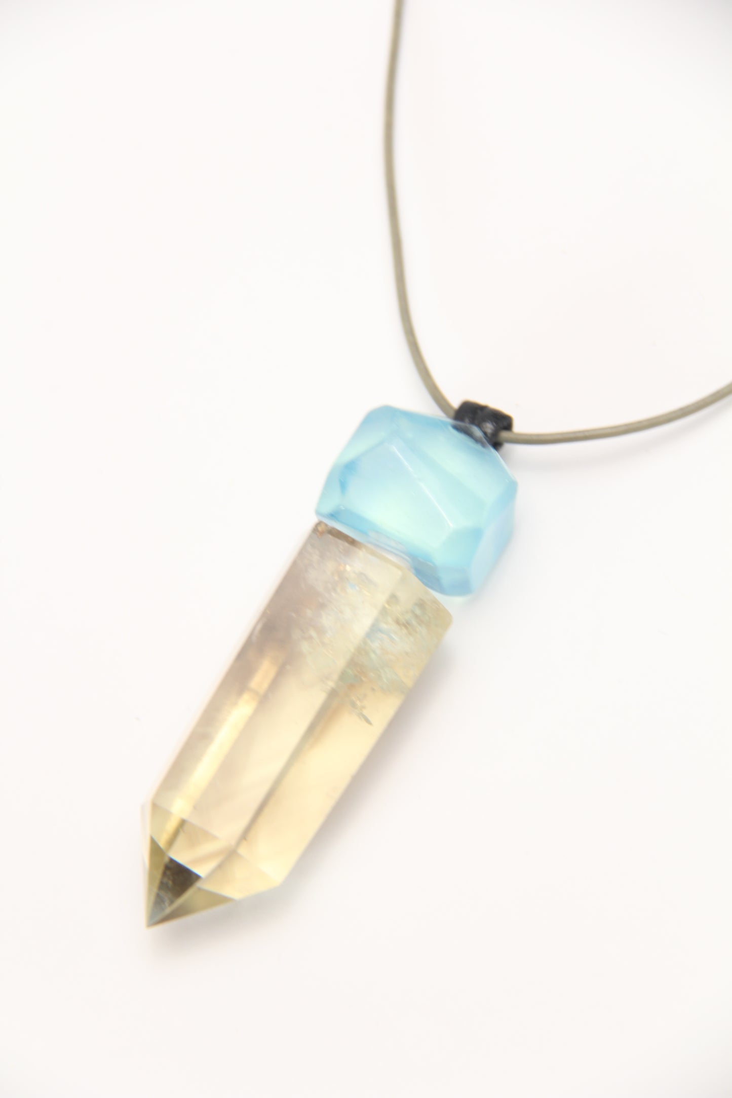 Pendant: aquamarine, citrine