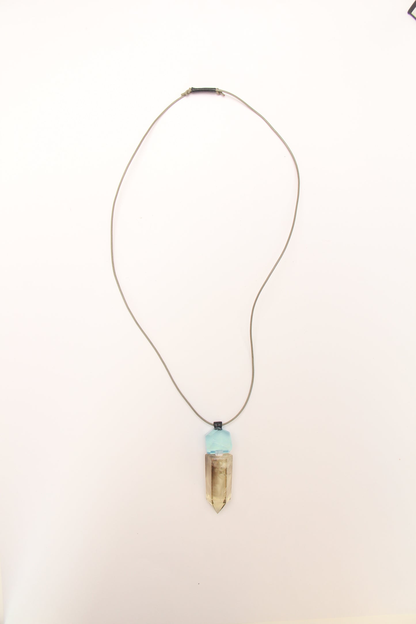 Pendant: aquamarine, citrine