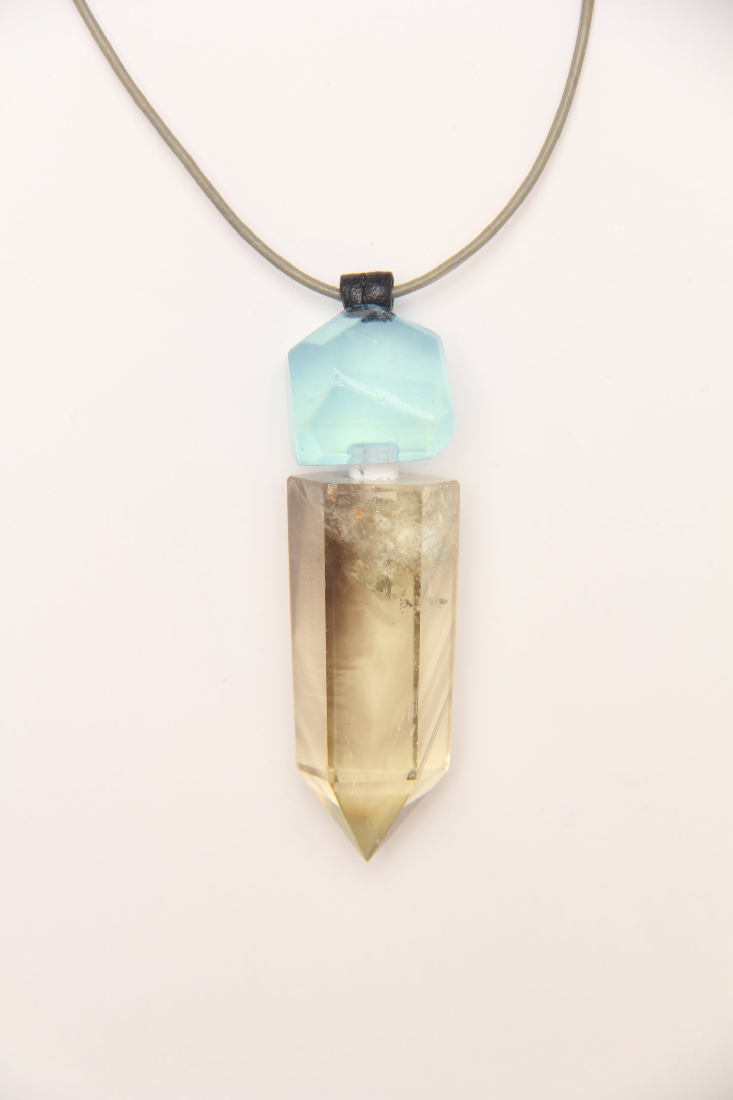 Pendant: aquamarine, citrine