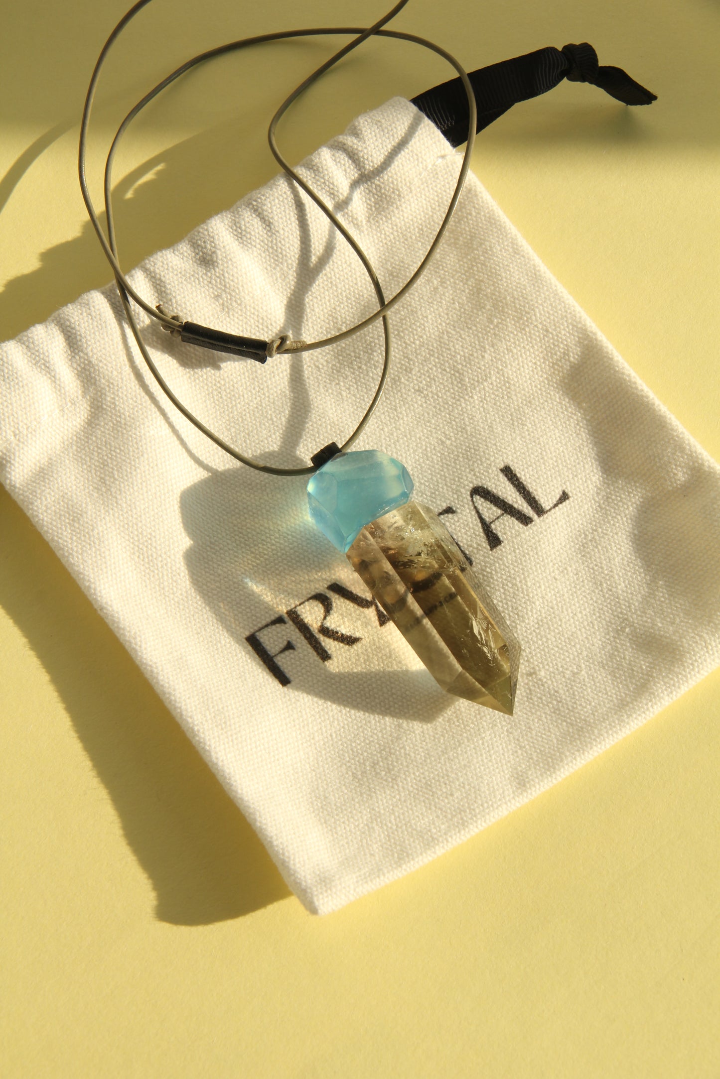 Pendant: aquamarine, citrine