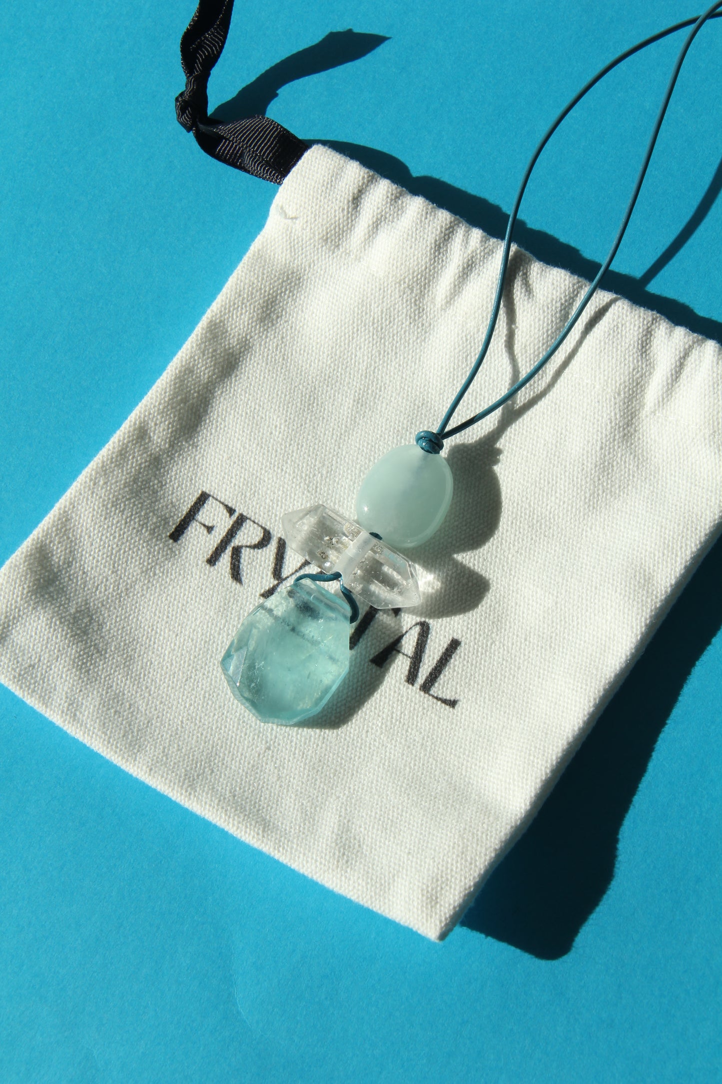 Pendant: aquamarine, quartz