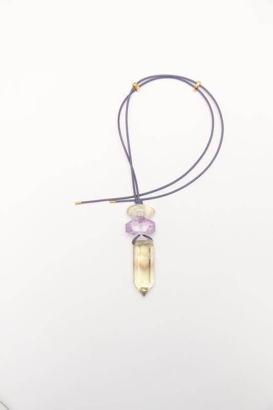 Pendant: citrine, amethyst