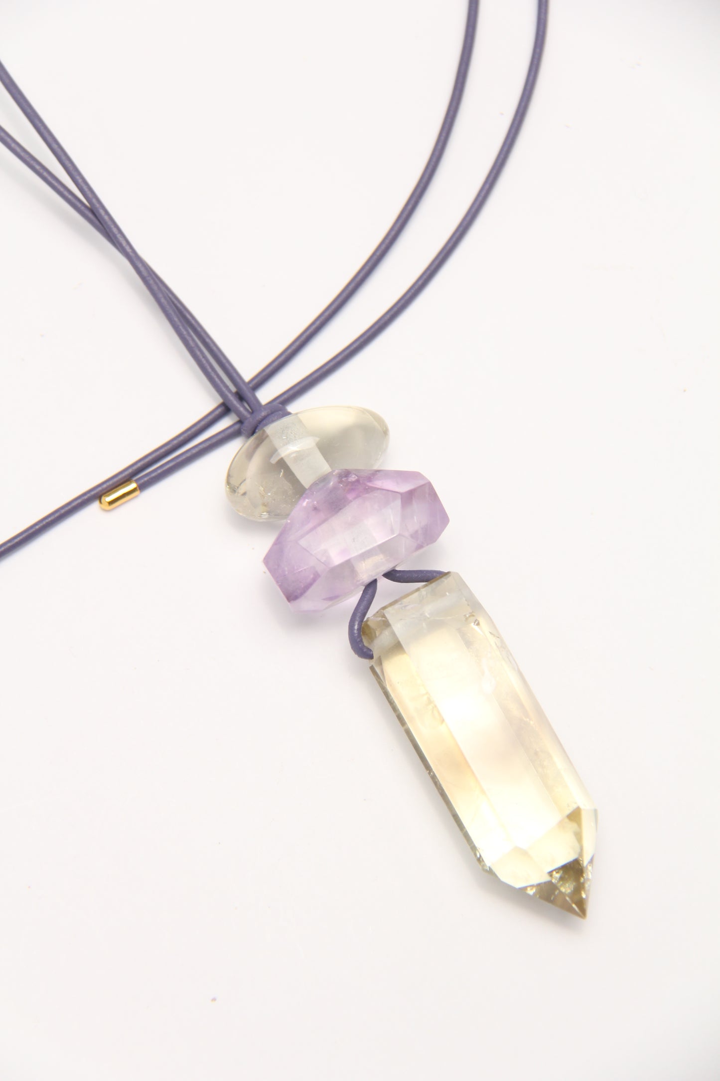 Pendant: citrine, amethyst