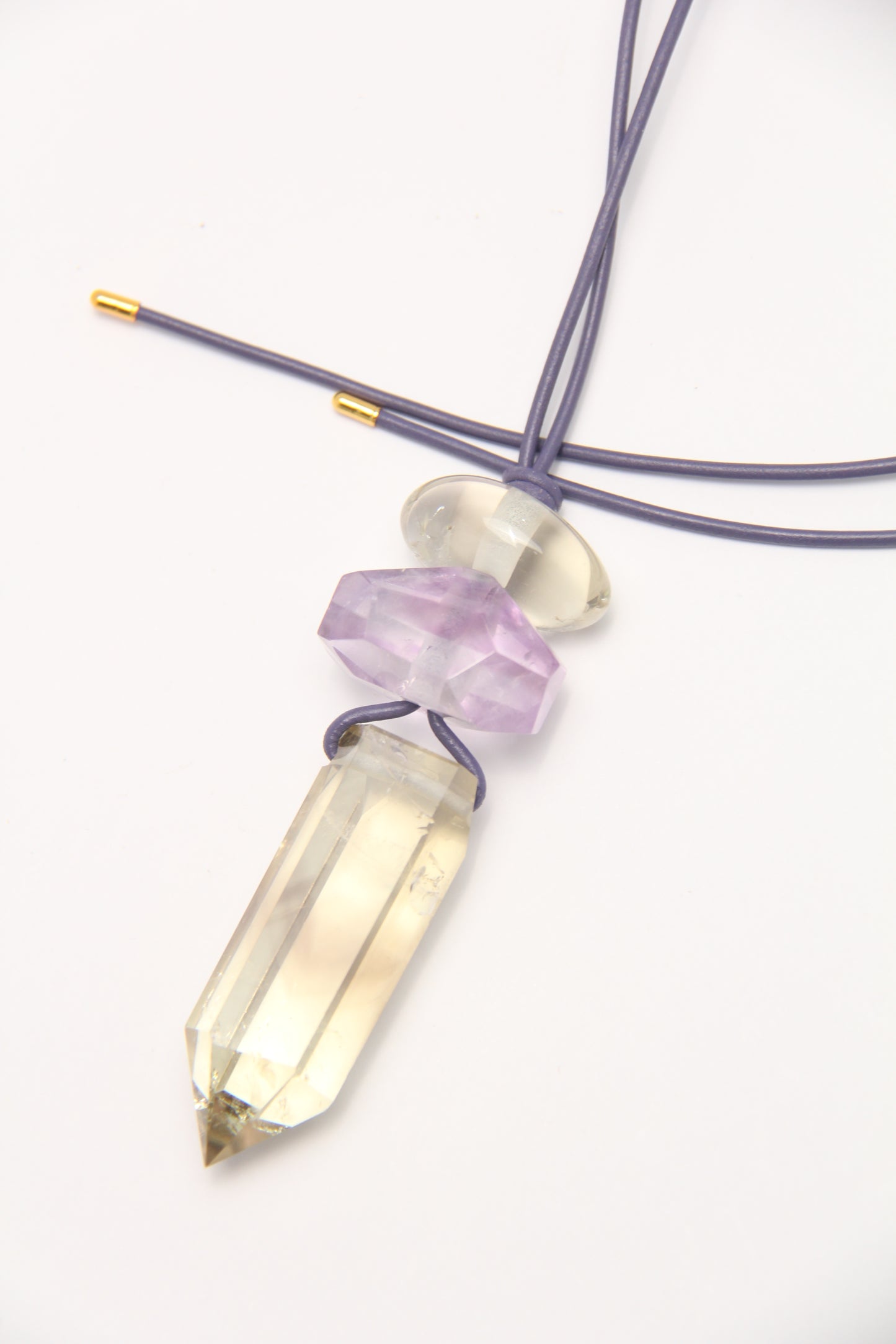 Pendant: citrine, amethyst