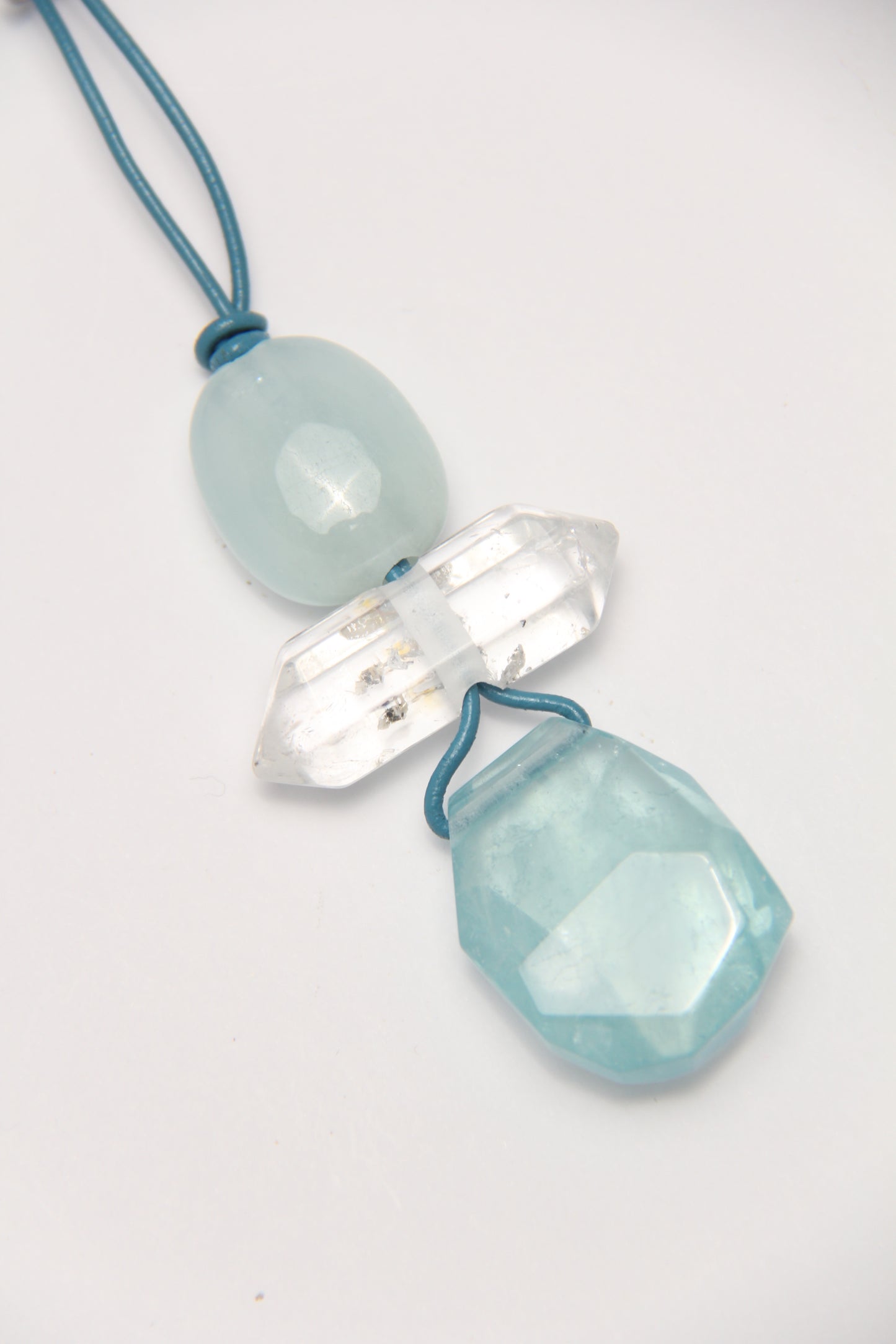 Pendant: aquamarine, quartz